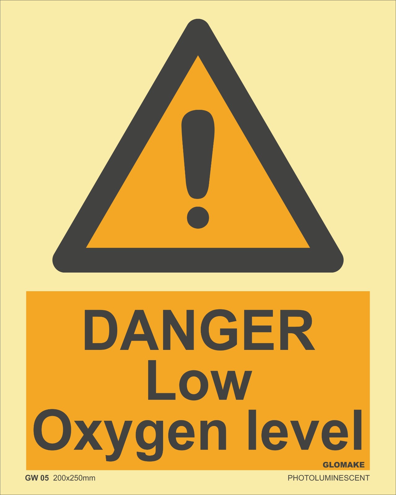 DANGER LOW OXYGEN LEVEL
(GW 05)